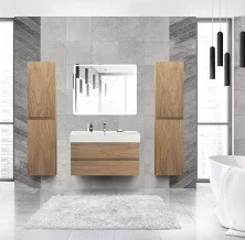 Cezares Тумба подвесная с раковиной MOLVENO 46 100 см Noce Chiaro, черный MOLVENO 46-100-2C-SO-NR