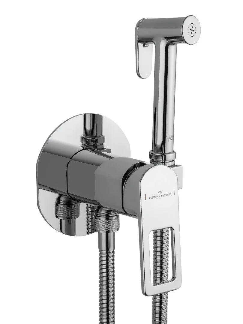 Приобрести смеситель с гигиеническим душем встраиваемый wonzon & woghand frame, хром (ww-88829010-cr)