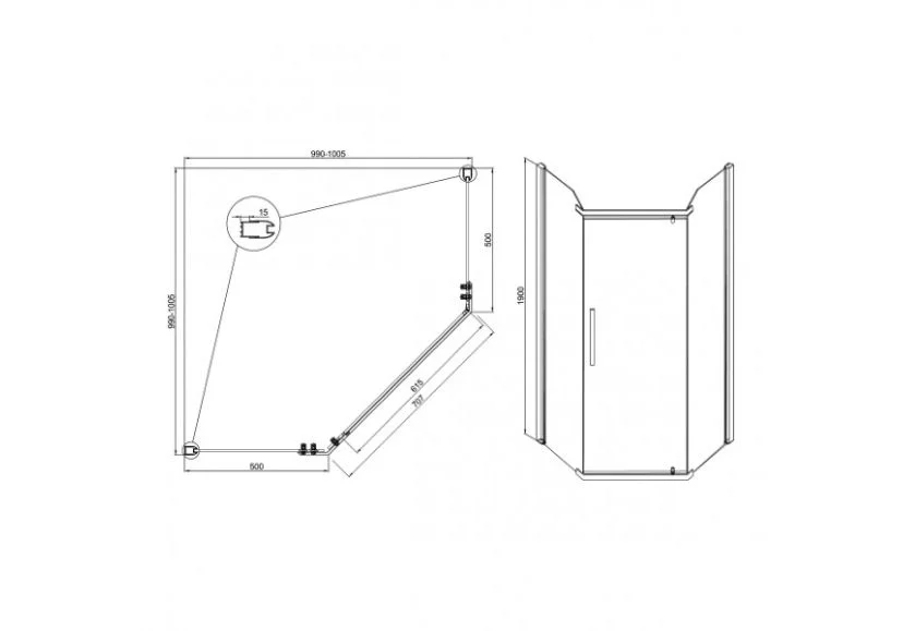 Приобрести душевое ограждение sole quadro 100х100 см хром/прозрачное