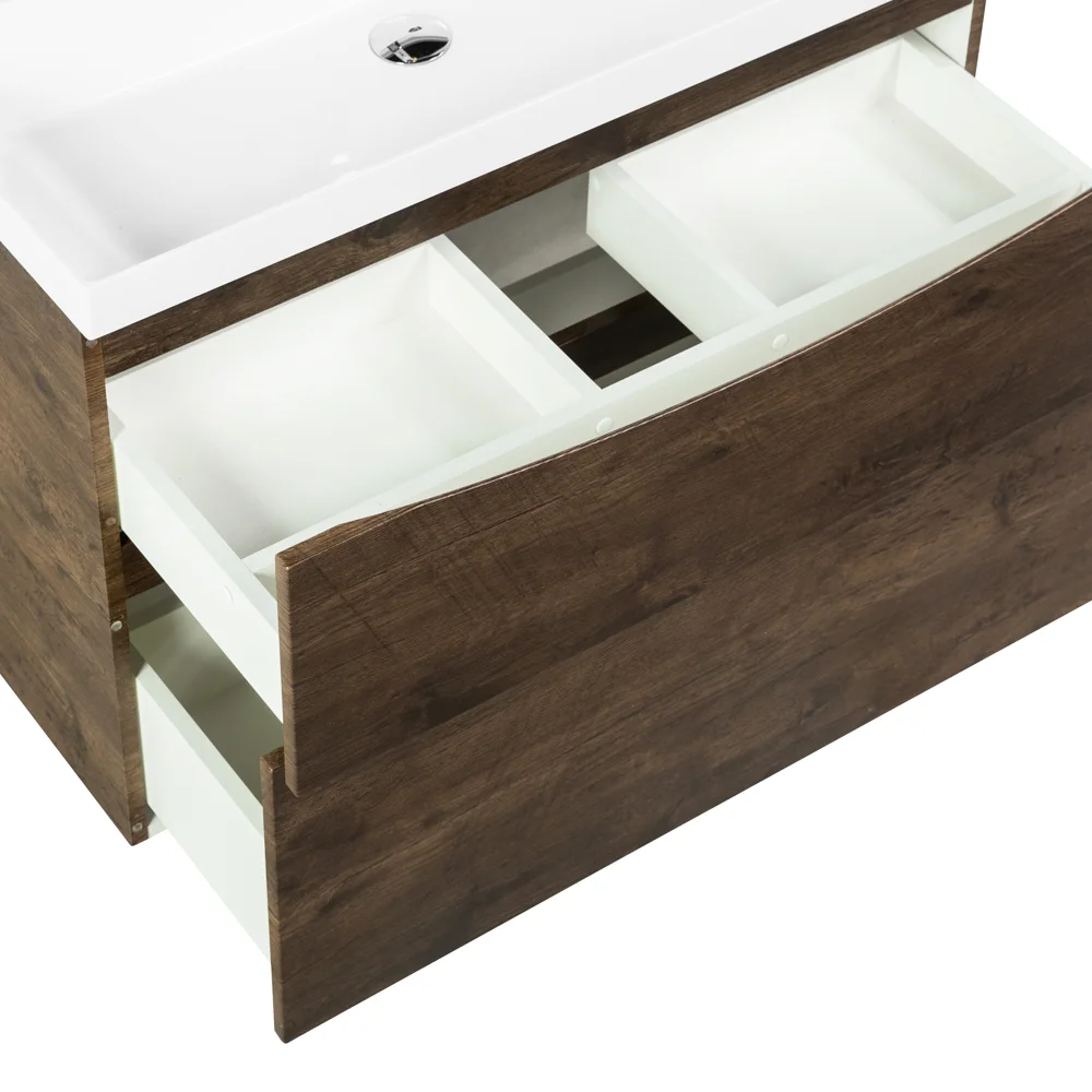 Приобрести belbagno тумба с раковиной marino-h60 90 см, подвесная rovere moro, белая раковина
