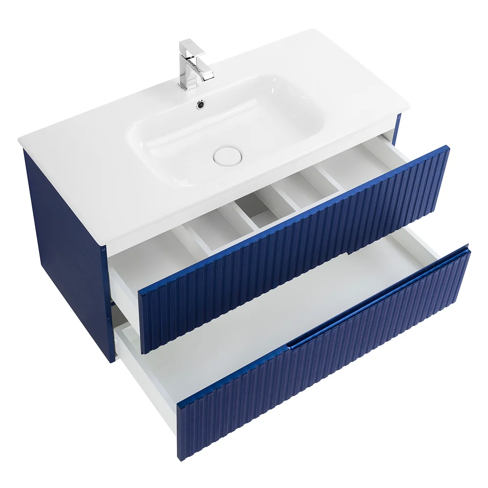 Приобрести cezares тумба подвесная с раковиной duet 80 см sapfiro, синяя duet-800-2c-so-spf-p