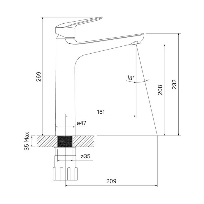 Приобрести iddis смеситель для раковины torr 269мм, высокий, хром, torsb01i01