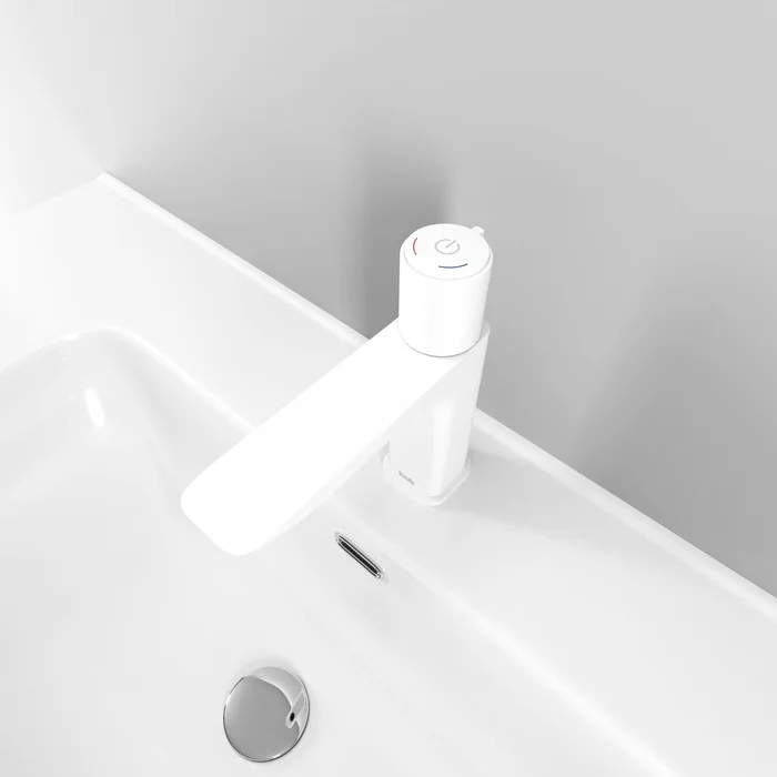 Приобрести iddis смеситель для раковины slide push control 182мм, белый матовый sliwtbti01