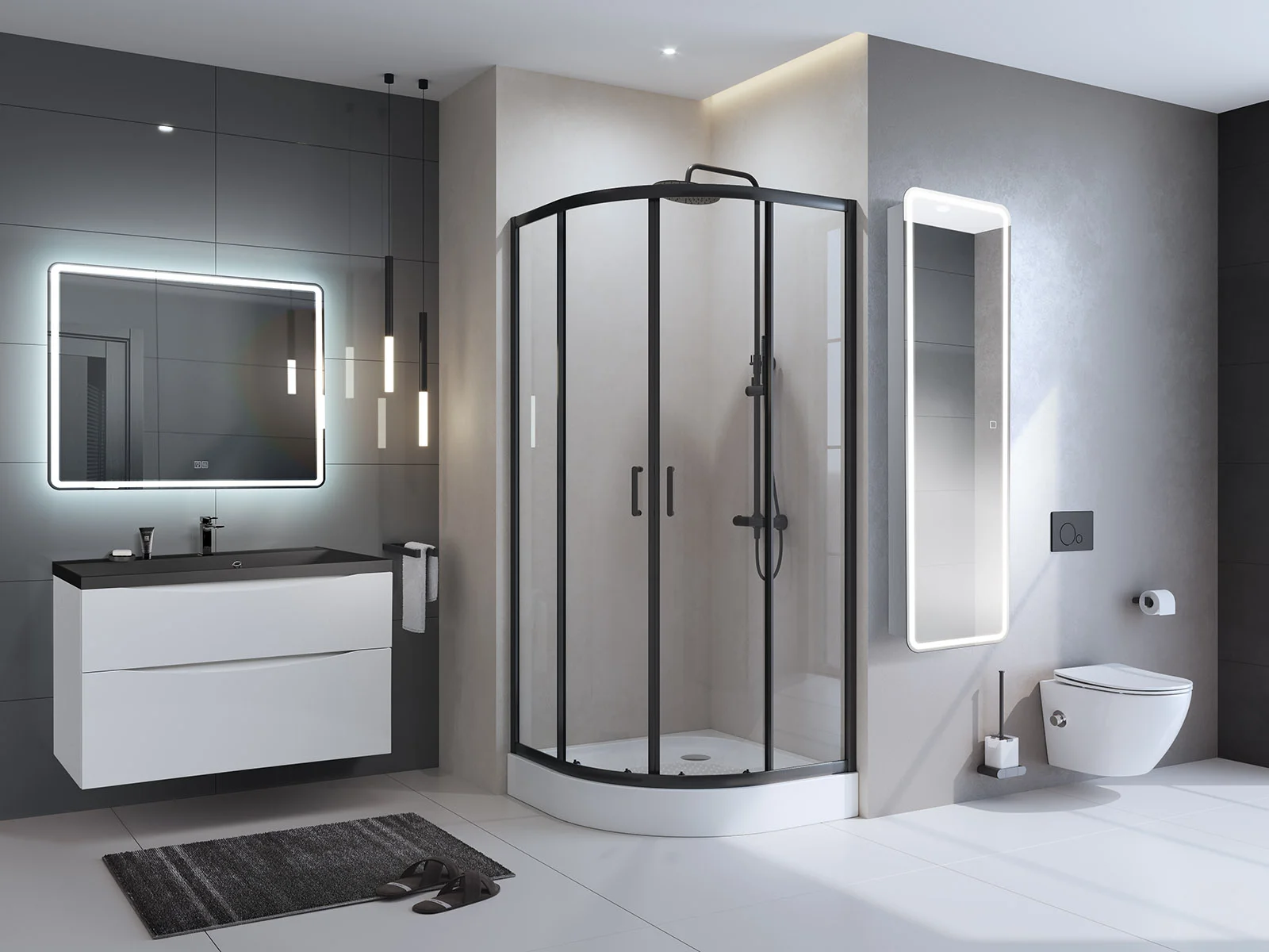 Приобрести belbagno зеркало-шкаф 45х160 см spc-mar-450/1600-1a-led-tch