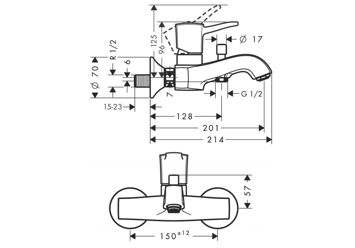 Приобрести 31340000 metropol classic смеситель для ванны, однорычажный, вм, хром