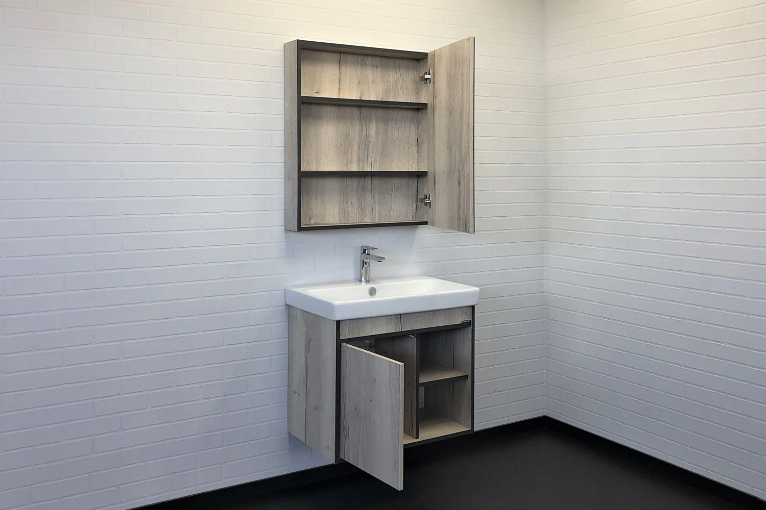Приобрести сomforty зеркало-шкаф вена-70 дуб дымчатый