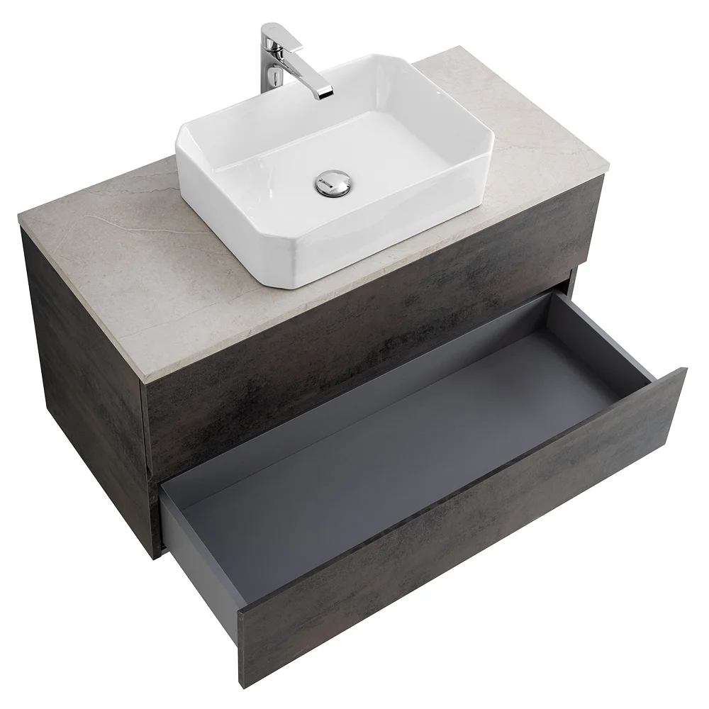 Приобрести cezares тумба со столешницей molveno 46 100 см ossido, темно коричневая molveno 46-100-2c-so-oss