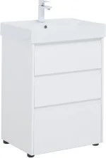 Aquanet Тумба с раковиной Nova Lite 60 см, белая глянец (3 ящика)