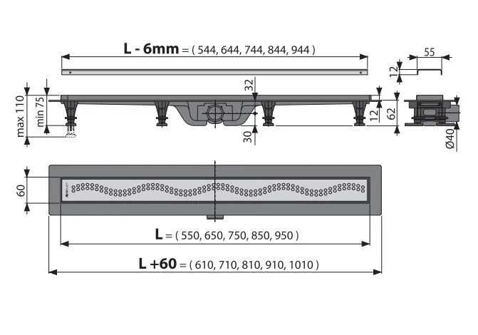 Приобрести сливной трап alcaplast apz8-650m simple