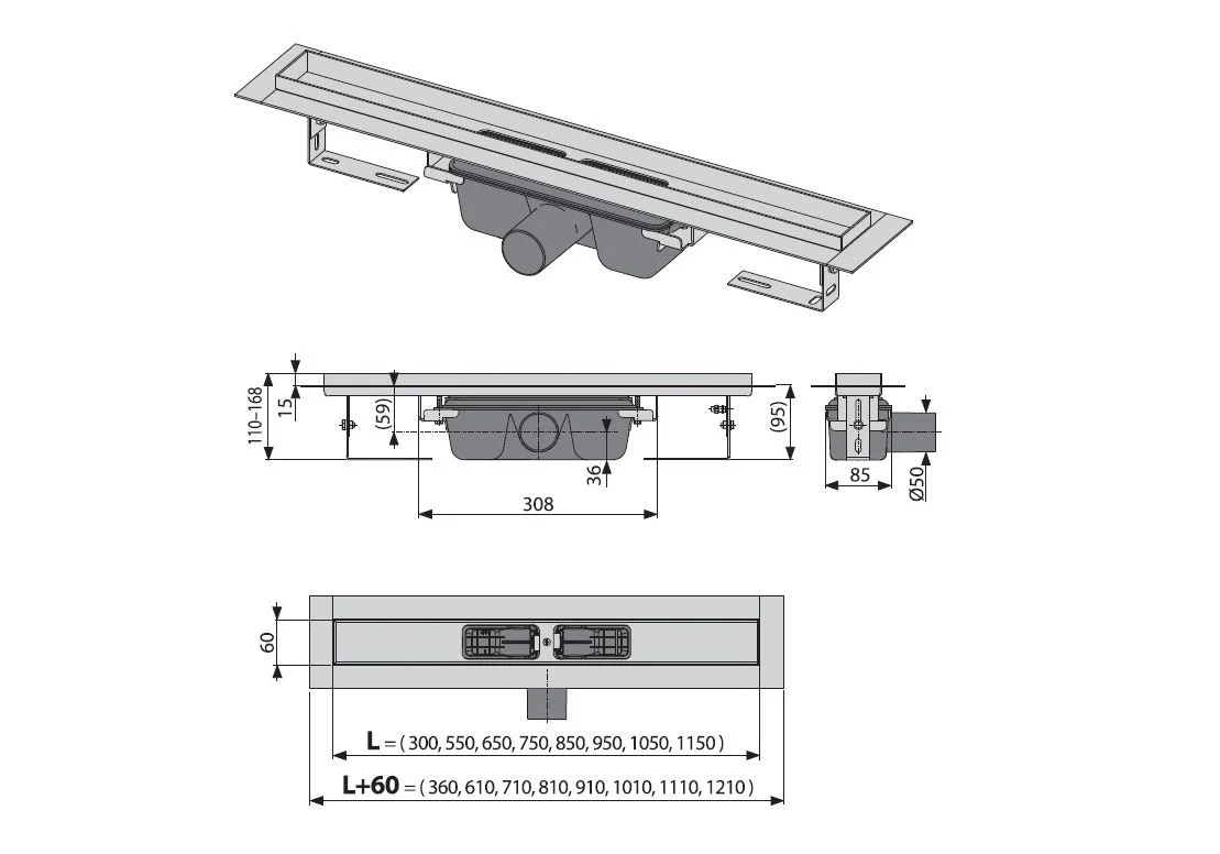 Приобрести сливной трап alcaplast apz6-950 professional 