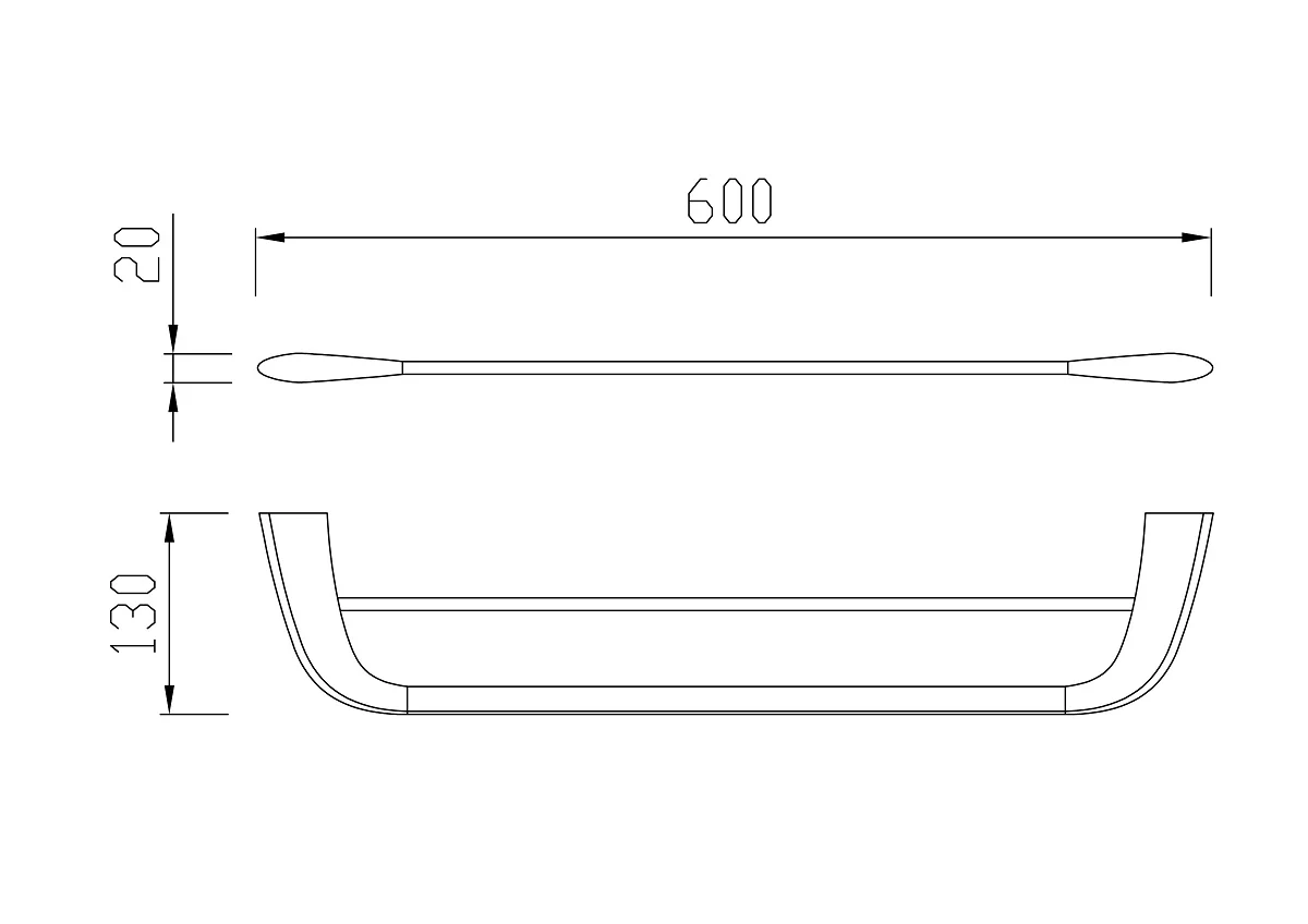 Приобрести cezares полотенцедержатель liner, 60 см, двойной, хром liner-thd-60-01