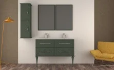 Cezares Тумба подвесная с раковиной на две чаши TIFFANY 120 см Verde opaco, серая матовая 55332