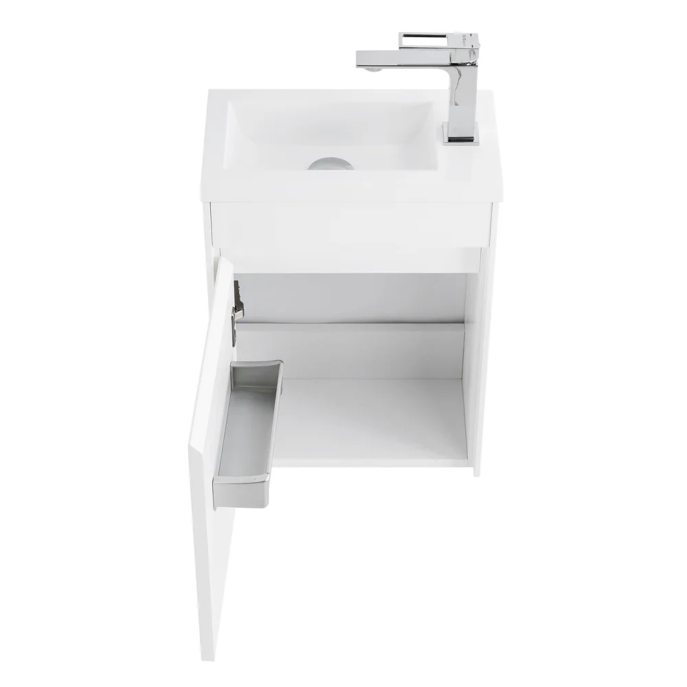 Приобрести belbagno тумба с раковиной pietra mini 40 см, подвесная с дверью 40-l bianco lucido, белая раковина