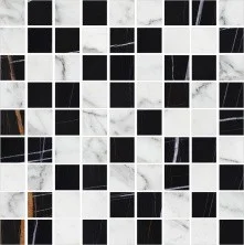 Мозаика Kerranova Marble Trend 300x300 мм, MR, Mix, серый\черный