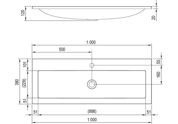 Приобрести умывальник ravak clear 100x38 см xjj01110000