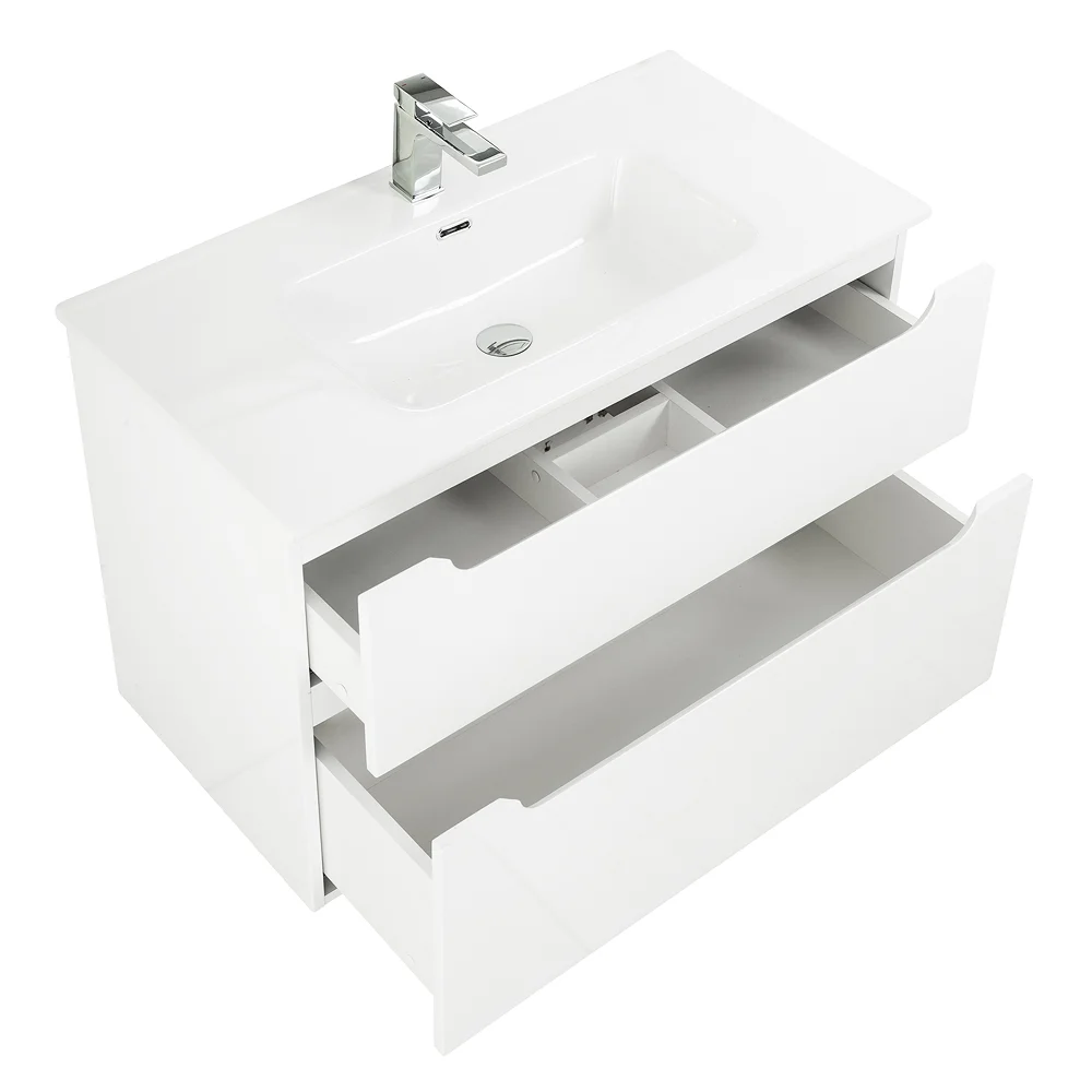 Приобрести belbagno тумба с раковиной etna-h60 80 см, подвесная bianco lucido, белая раковина