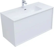 Aquanet Тумба с раковиной Lino 80 см, белая глянец