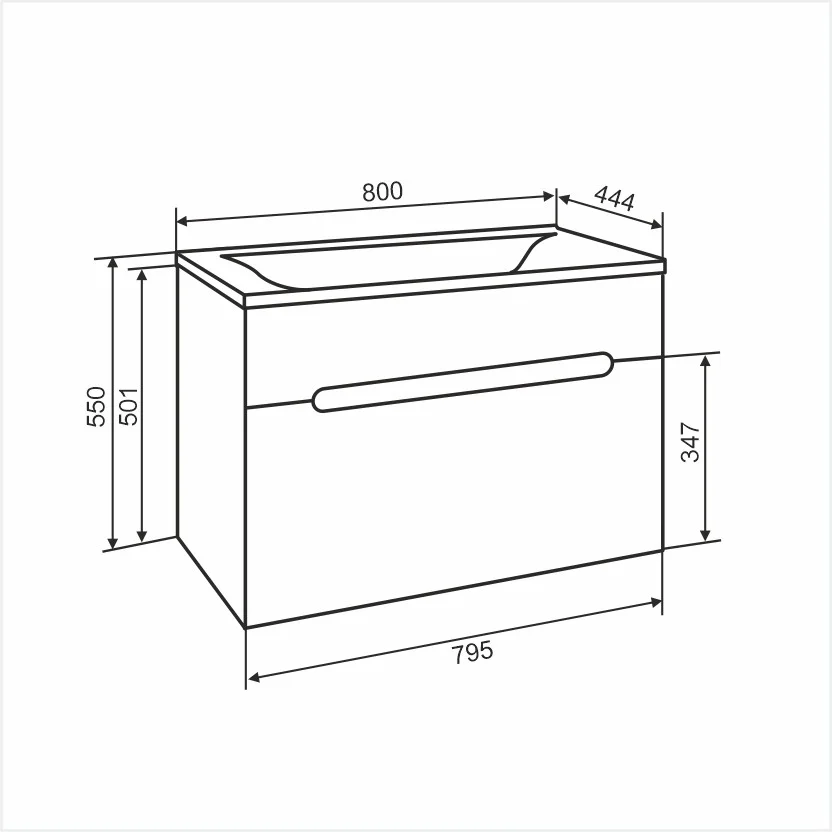 Приобрести aqua de marco тумба подвесная с раковиной olivia 80см, один ящик, белый 2080coli/h; 280olivia