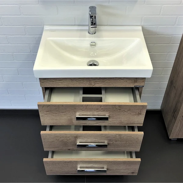 Приобрести сomforty тумба с раковиной никосия 60н дуб темный