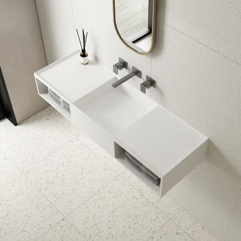 Приобрести vincea раковина подвесная solid surface 120х40 см, белая матовая vwb-6s212mw