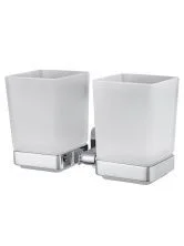 Два стакана для зубных щеток с держателем WONZON & WOGHAND STILL, Хром (WW-6628)