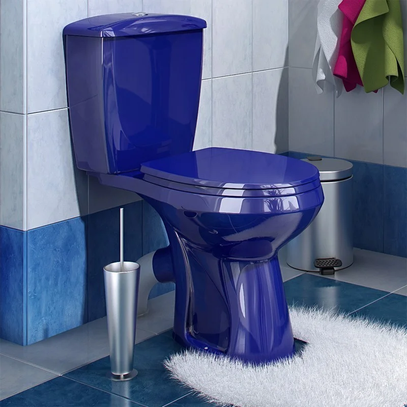 Приобрести унитаз-компакт элисса синий у стандарт, сиденье полипропилен