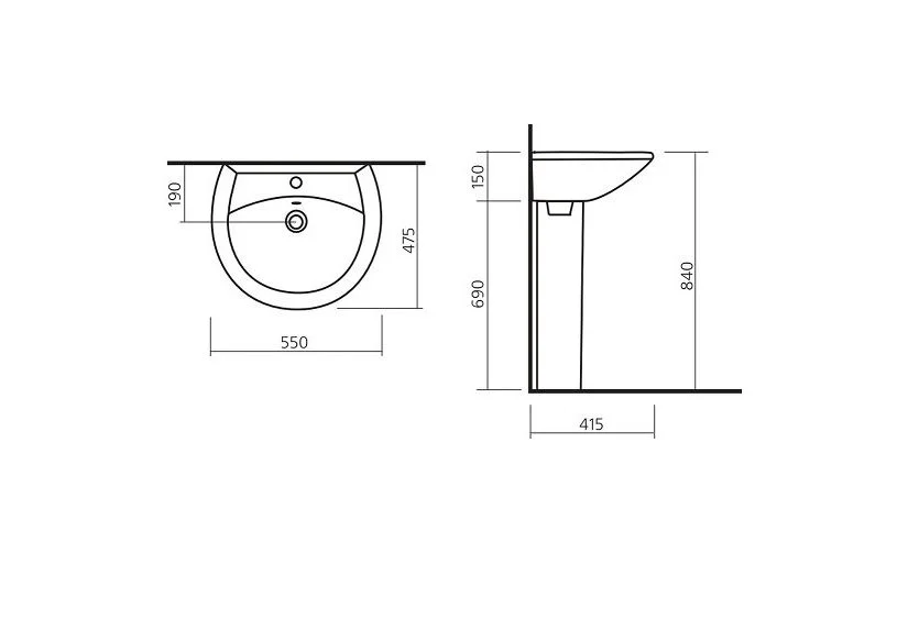 Приобрести раковина подвесная sanita аттика 55 см