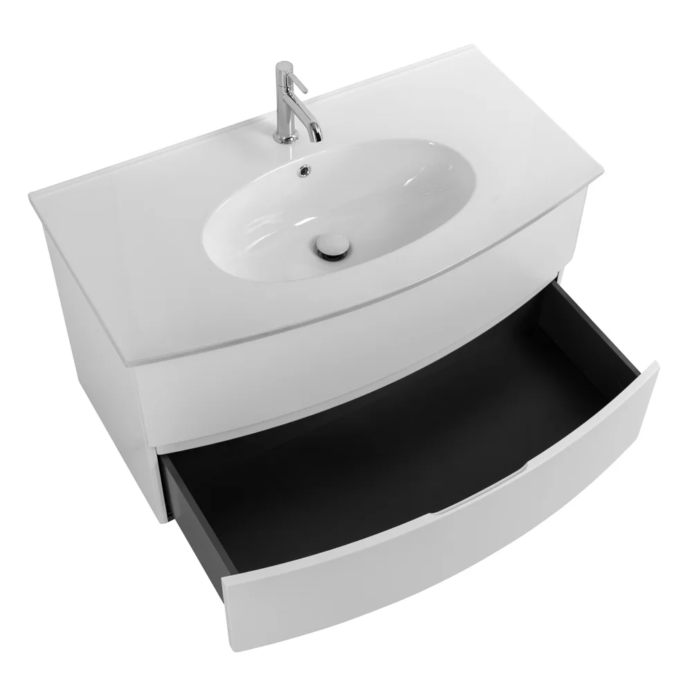 Приобрести cezares тумба подвесная с раковиной elettra 100 см bianco opaco, белая матовая 55525