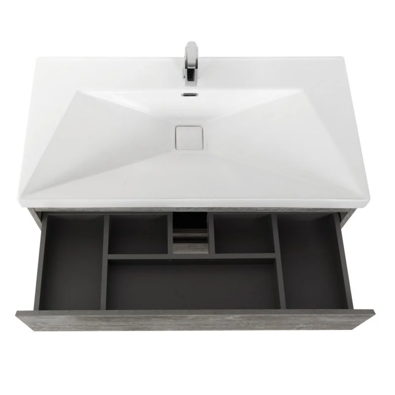 Приобрести cezares тумба подвесная с раковиной molveno 100х50см, темно коричневый