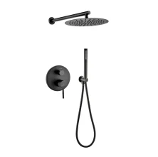 Grocenberg Встраиваемая душевая система, черная матовая GB5099BL-3