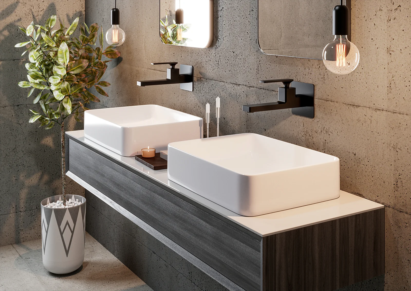 Приобрести смеситель для раковины встроенный timo torne 4372/03sm черный