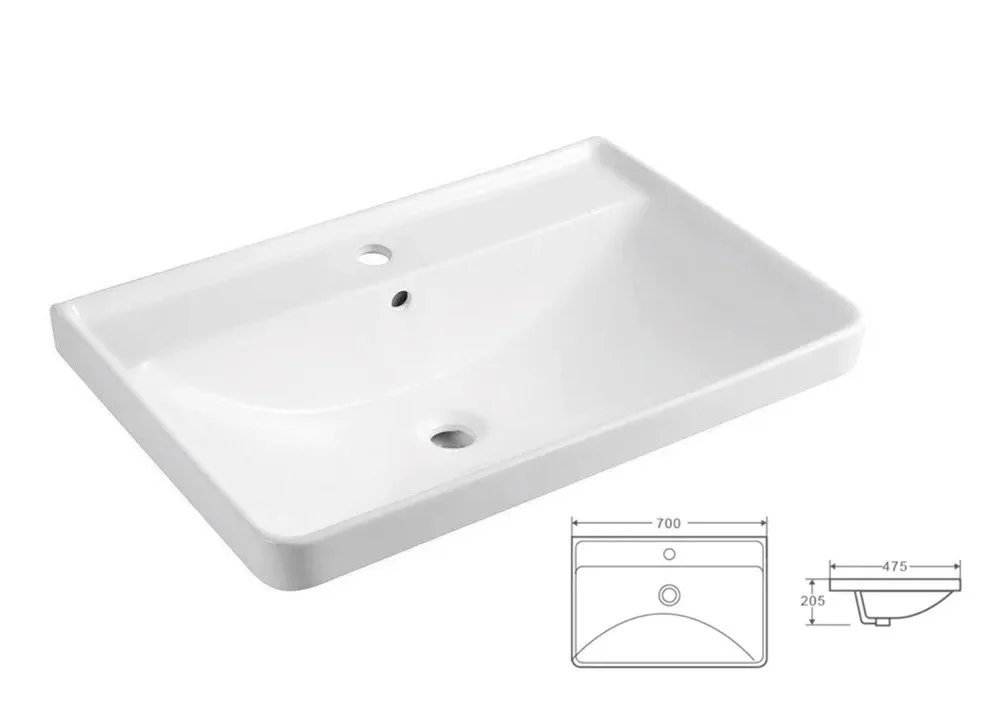 Приобрести azario раковина встраиваемая monte, 70х47см, белая az-monte 70 tx