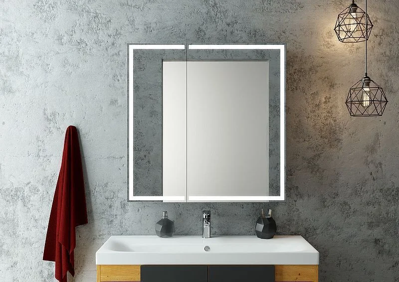 Приобрести continent зеркало шкаф с подсветкой mirror box black 80х80 см, сенсорный включатель, черное