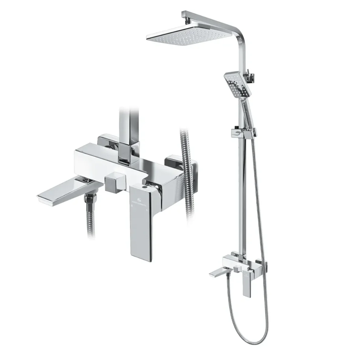Приобрести grocenberg душевая система, белая\хром gb7008wc