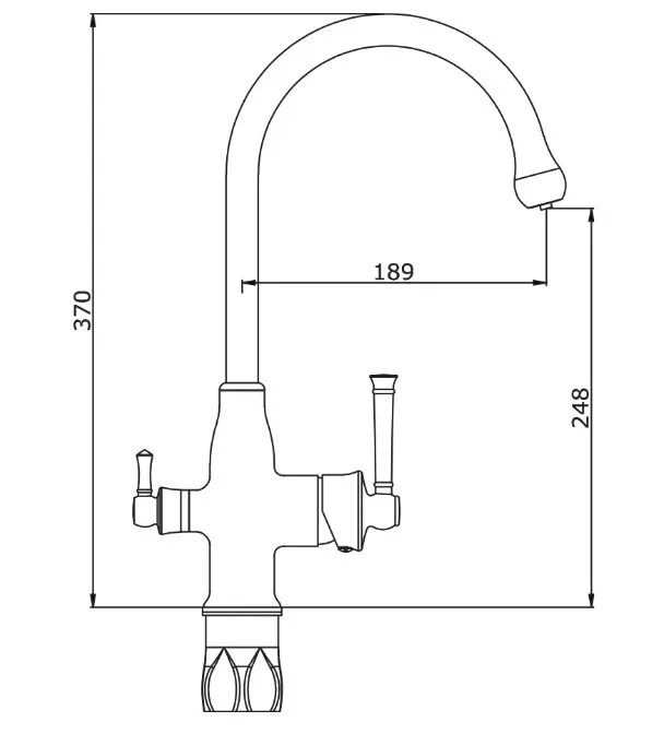 Приобрести смеситель для кухни vieir giorno с подключением к фильтру, хром v273525