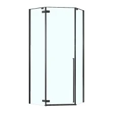 Loranto Душевое ограждение NEO 100x100x195 прозрачное закаленное стекло 8 мм, Easy clean, профиль черный, без поддона (CS-22107B-100)