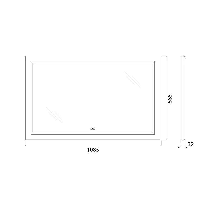 Приобрести belbagno зеркало 108,5х68,5 см spc-kraft-1085-685-tch-warm-nero