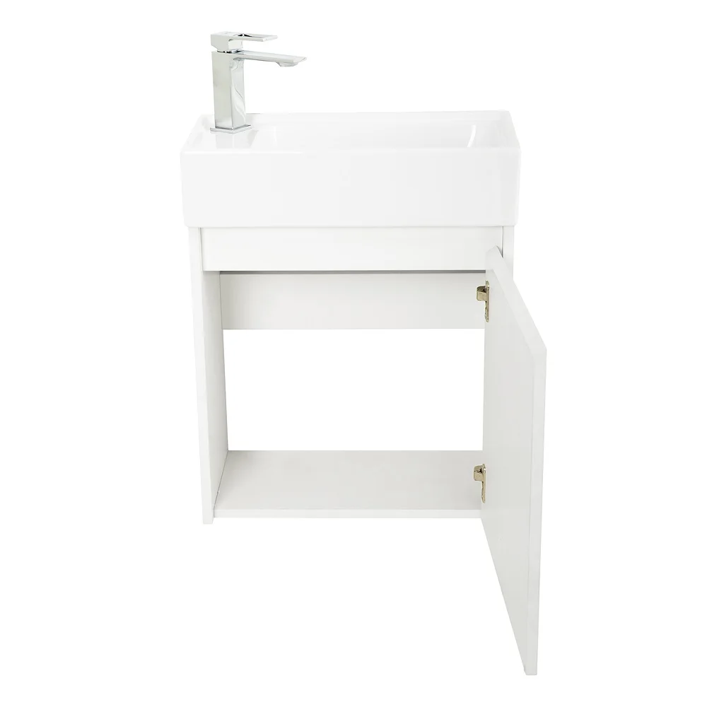 Приобрести belbagno тумба с раковиной kraft mini 50 см, подвесная bianco opaco правосторонняя, белая раковина