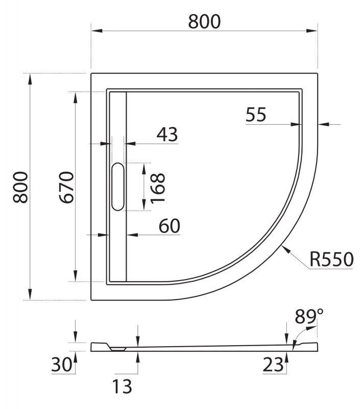Приобрести cezares поддон из искусственного камня tray 80х80см tray-as-r-80-30-w
