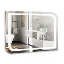 Зеркало AZARIO Персей 80х60 см c подсветкой, сенсор выключатель, часы ФР-00001385