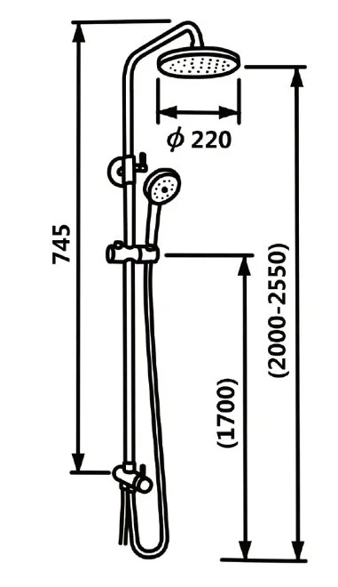 Приобрести душевая система vieir xetro 745 мм, хром v25001