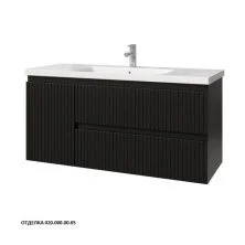 Caprigo Тумба с раковиной FORTE-Smalty STRIPE 120 см, левая, графит, эмаль