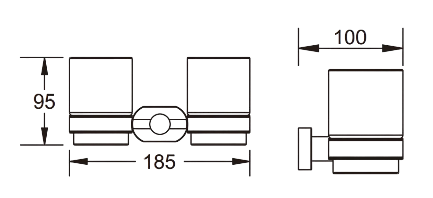 Приобрести стакан для зубных щеток двойной vieir v5106g серый