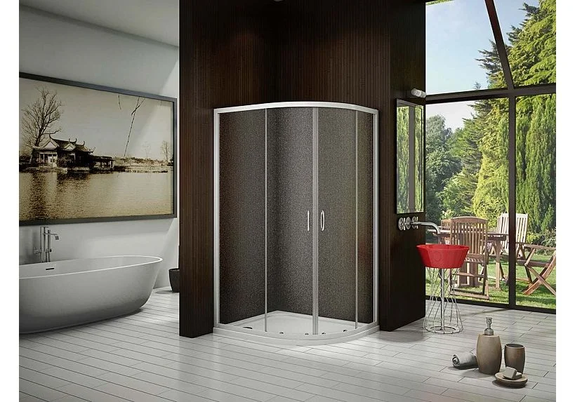 Приобрести ограждение душевое bas latte r-120-c-we 120х80 см