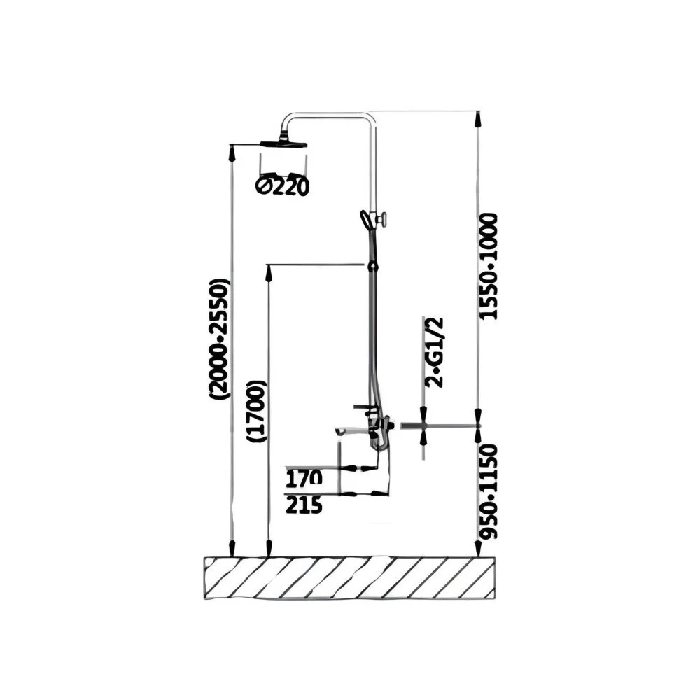 Приобрести душевая система vieir resa 1550 мм, хром v073562