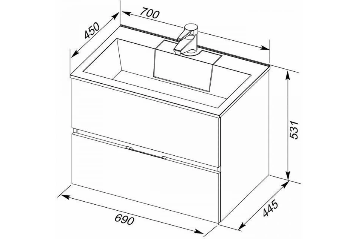Приобрести aquanet раковина фортуна 70х45 см, белая