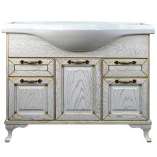 Loranto Тумба напольная с раковиной Пандора 105 см, белое золото (массив Дуб) CS00075992