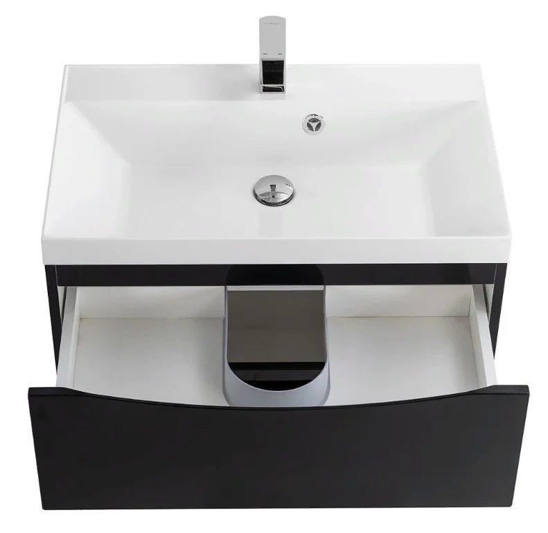 Приобрести тумба подвесная с раковиной belbagno marino-600-2c-so-nl-p 60 см, nero lucido