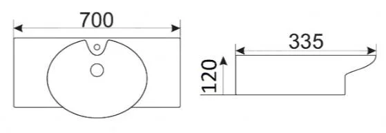Приобрести раковина подвесная ceramalux 70 см str4280c