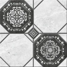 Плитка напольная Керамин Лимбург Узор 1Д Чёрно белый. 40*40см тип 1 узор